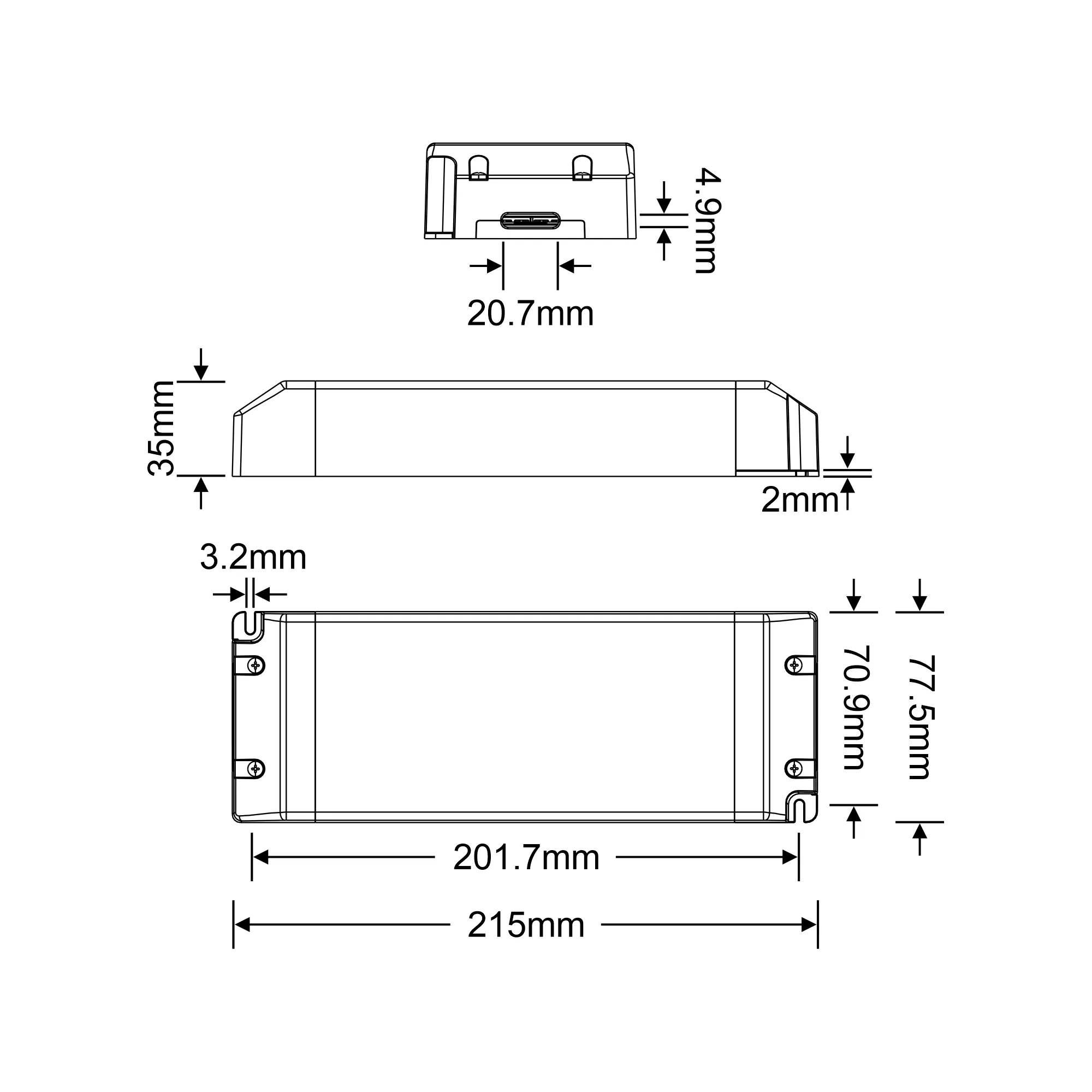 SNP, 320W Constant Voltage Non-Dimmable LED Driver 24VDC 21.7A  IP20. SNP320-24VL-1  Snappy SNP